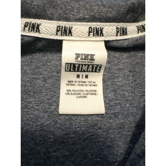 Victoria's Secret Ultimate Womens Medium Gray 1/4 Zip Sweatshirt Back Zip Pocket - Picture 4 of 16